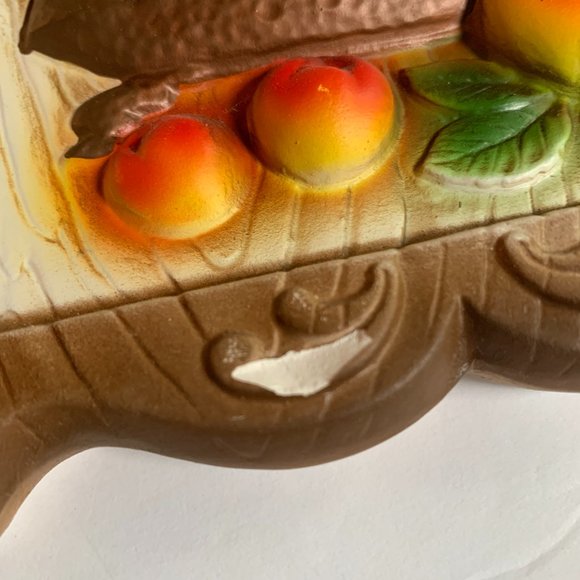 4 VTG Chalkware Fruit Coffee Grinder Japan Kitchen Plaques Retro Cottage - Picture 12 of 14